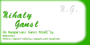 mihaly gansl business card